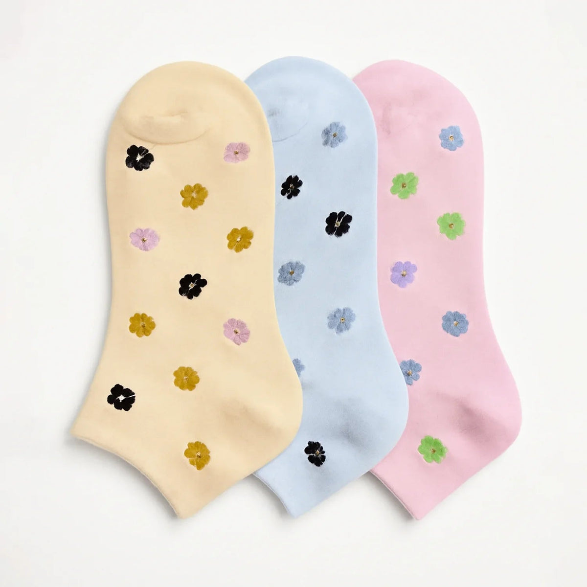 Soft Elastic Ankle Socks - 3 Pairs B-202-4