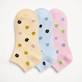 Soft Elastic Ankle Socks - 3 Pairs B-202-4