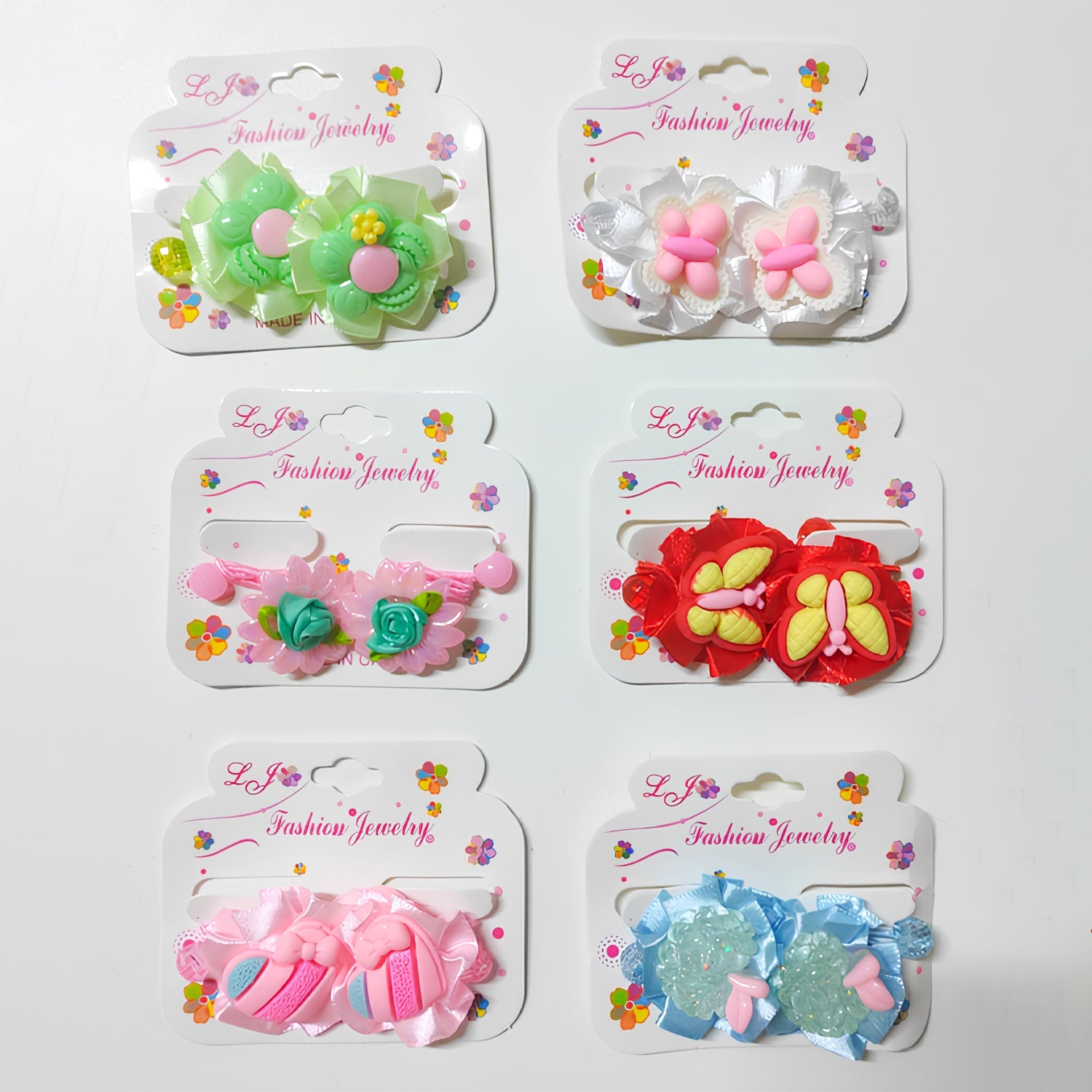 Fashion Jewelry Floral Hair Band Set Assorted - 6 Pcs