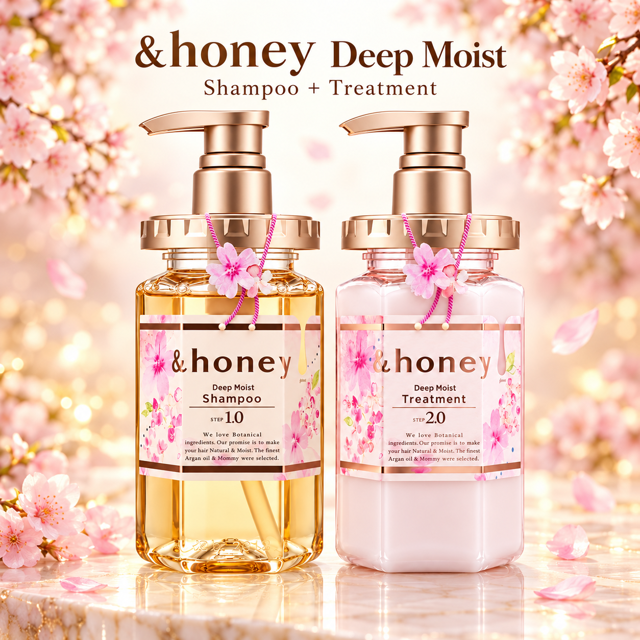 ViCREA & Honey Deep Moist Shampoo 1.0 + Treatment 2.0 Set (Japan)