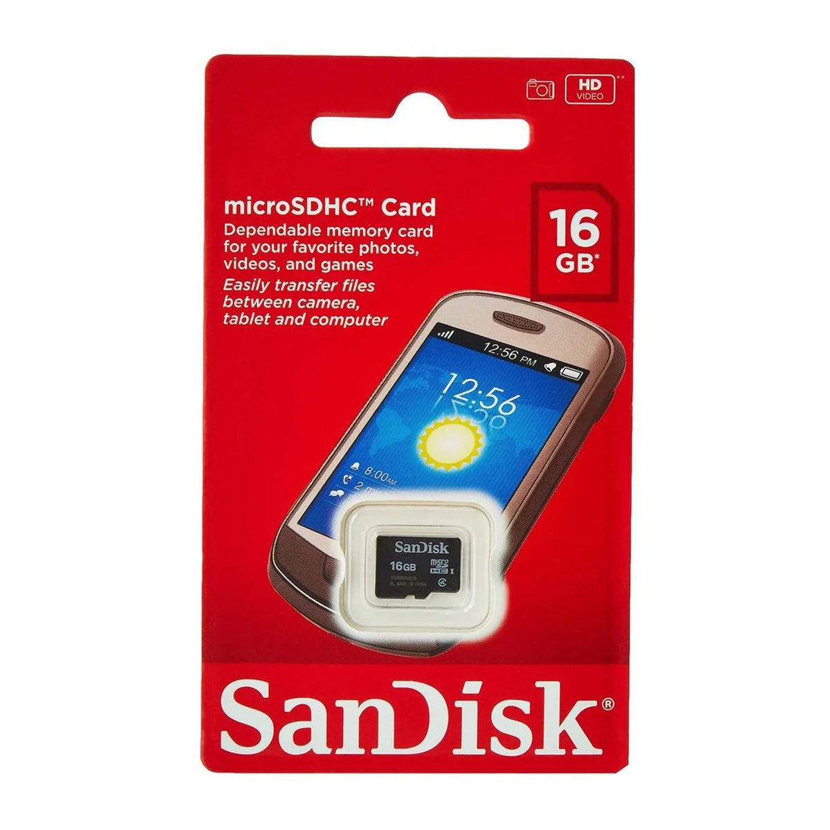 بطاقة ذاكرة SanDisk MicroSD بسعة 16 جيجابايت