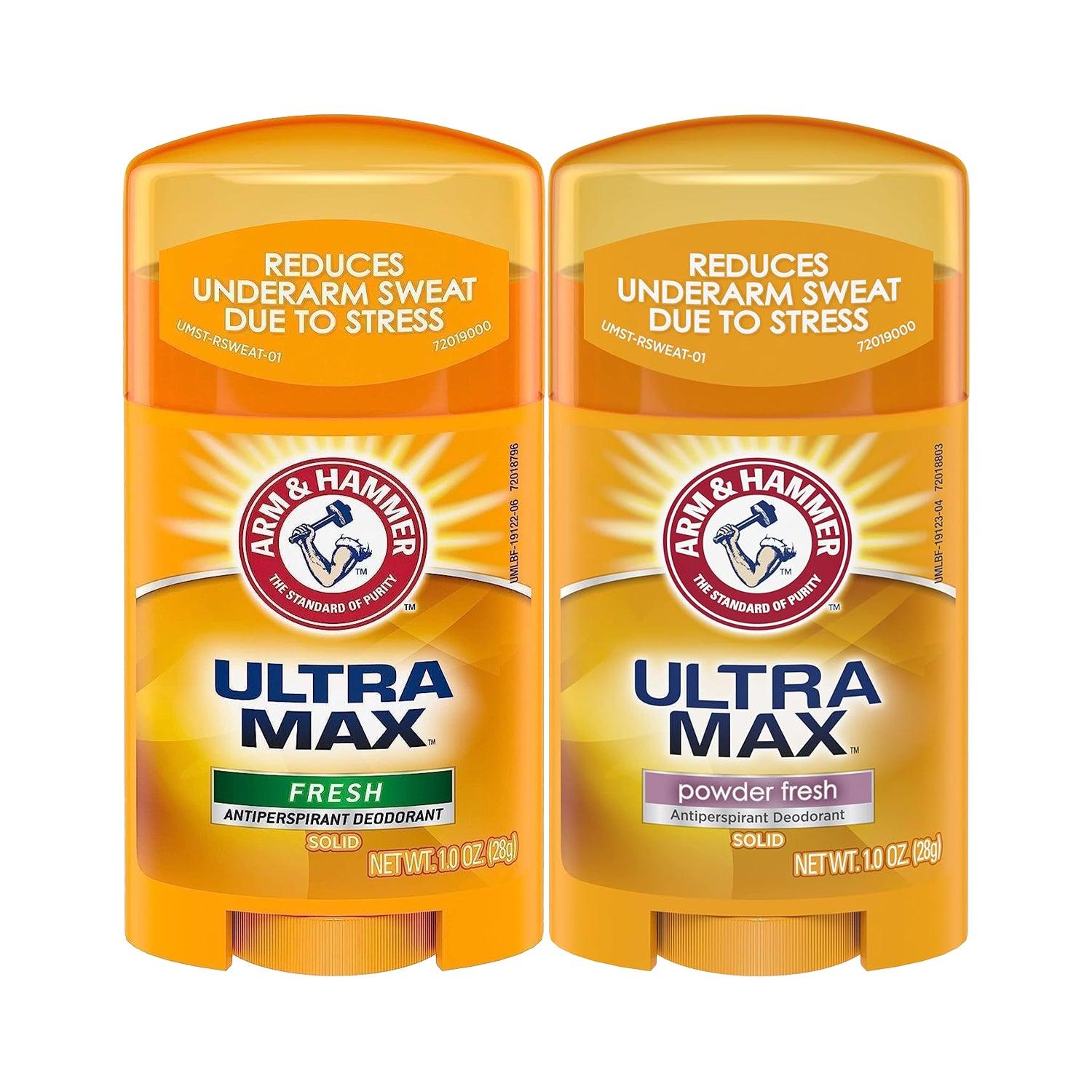 Arm & Hammer Ultra Max Fresh + Powder Fresh Deodorant - 28g × 2Pcs (Offer)