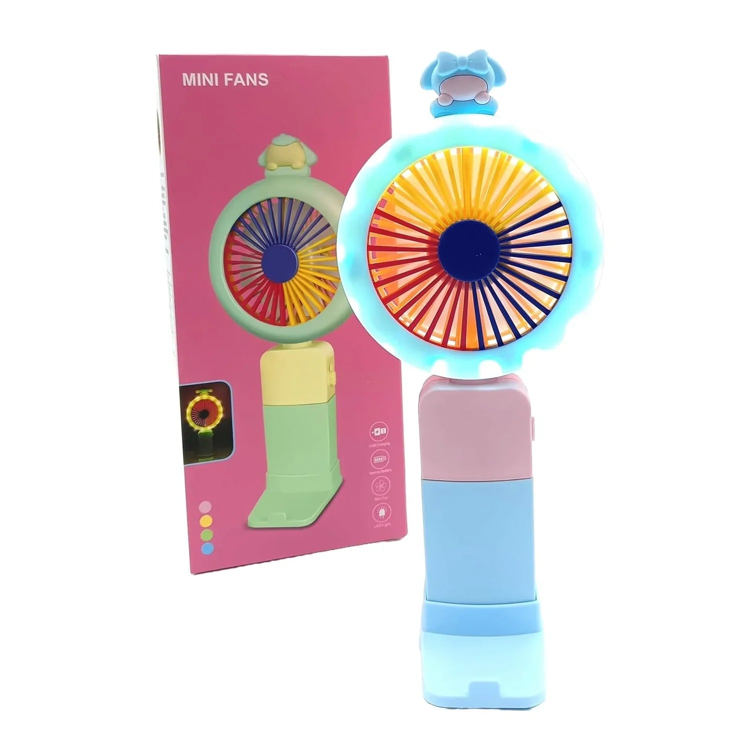 Portable Mini Handheld Rechargeable Fan With Light HQ66-25