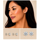 Crystal Stud Earrings in Silver Finish - 139