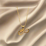 Unique Design Golden Stainless Steel Necklace with pendant - FJ4219