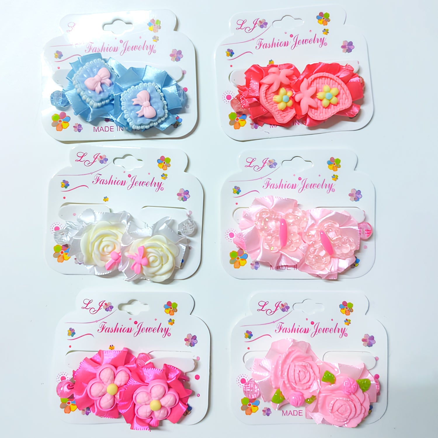 Fashion Jewelry Floral Hair Band Set Assorted - 6 Pcs
