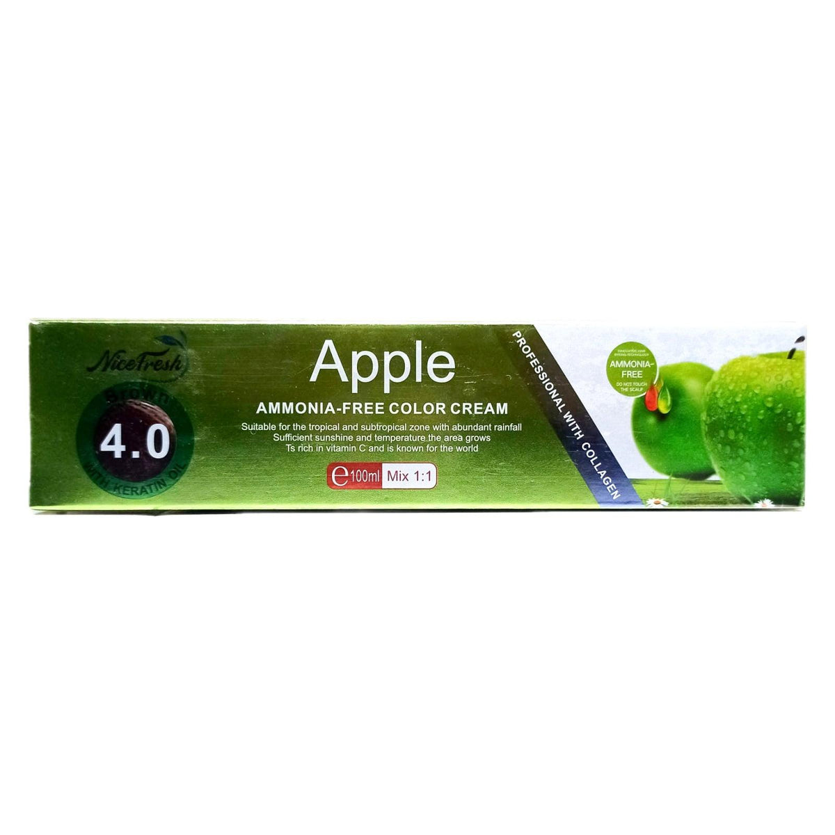 Nice Fresh Apple Extract Color Cream - 100ml (Brown 4.0)