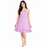 Floral Print Sleeveless Ruffle Hem Dress