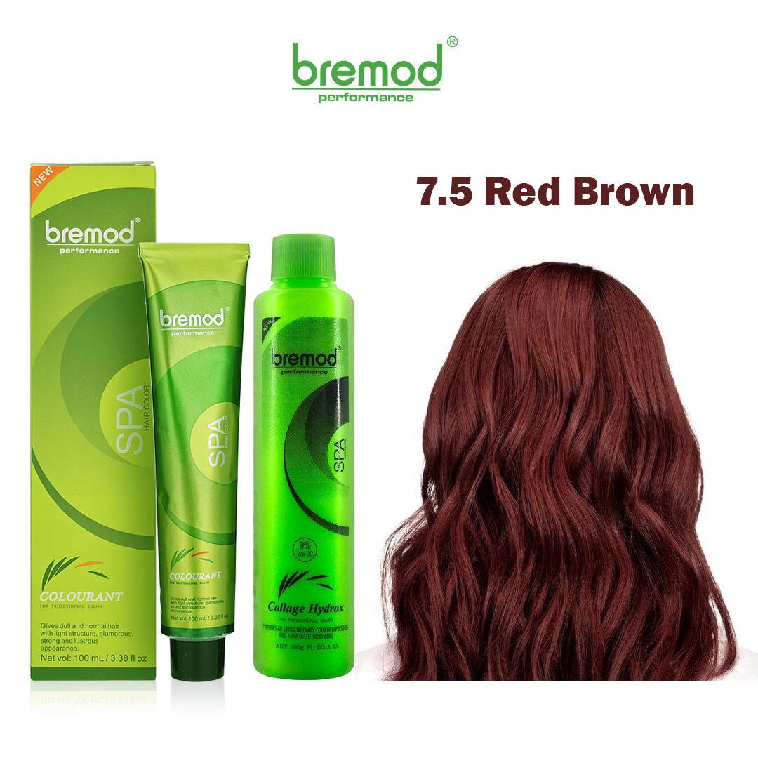 Bremod Performance 7.5 Red Brown Hair Color With Oxidizer - 100ml+100g