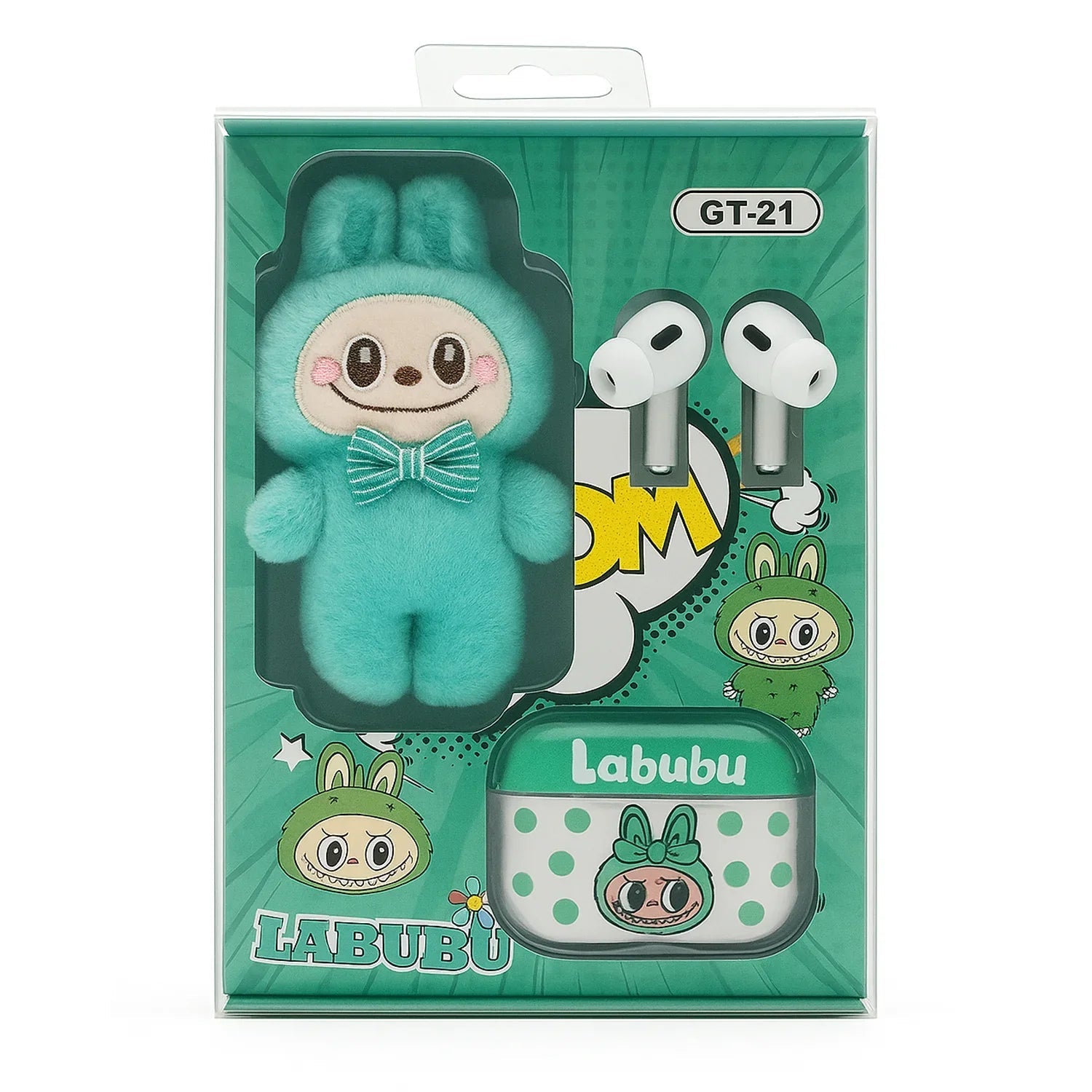 Labubu Wireless Earbuds With Cute Cartoon Stuffed Case GT-21