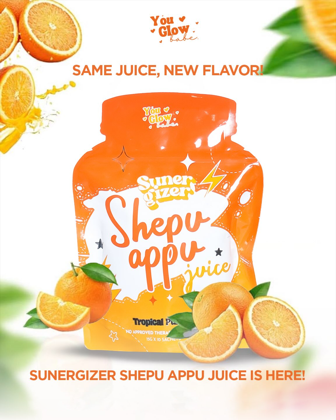 You Glow Babe Shepu Appu Juice Drink Super Gizer - 15g × 10 Sachets