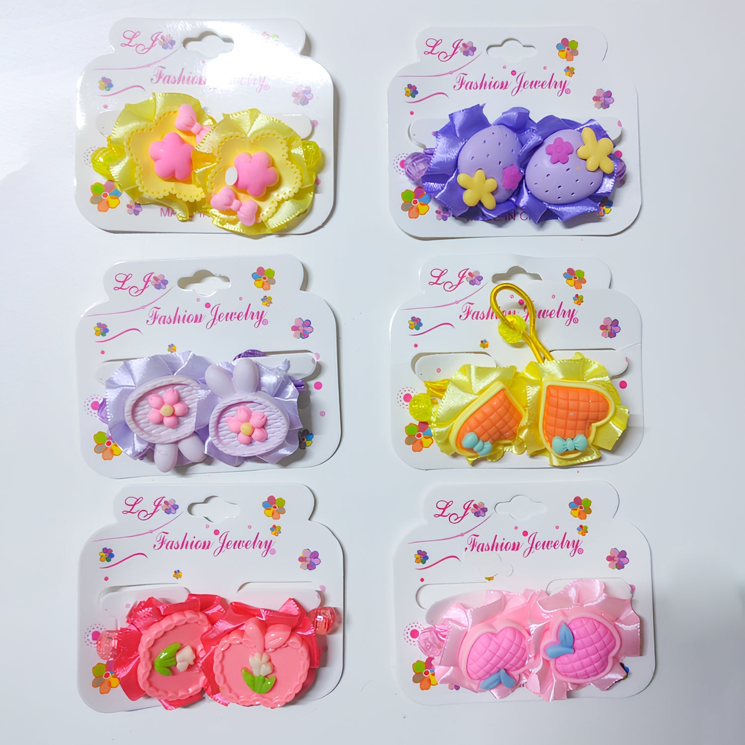 Fashion Jewelry Floral Hair Band Set Assorted - 6 Pcs
