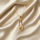 Unique Design Golden Stainless Steel Necklace with pendant - FJ4220