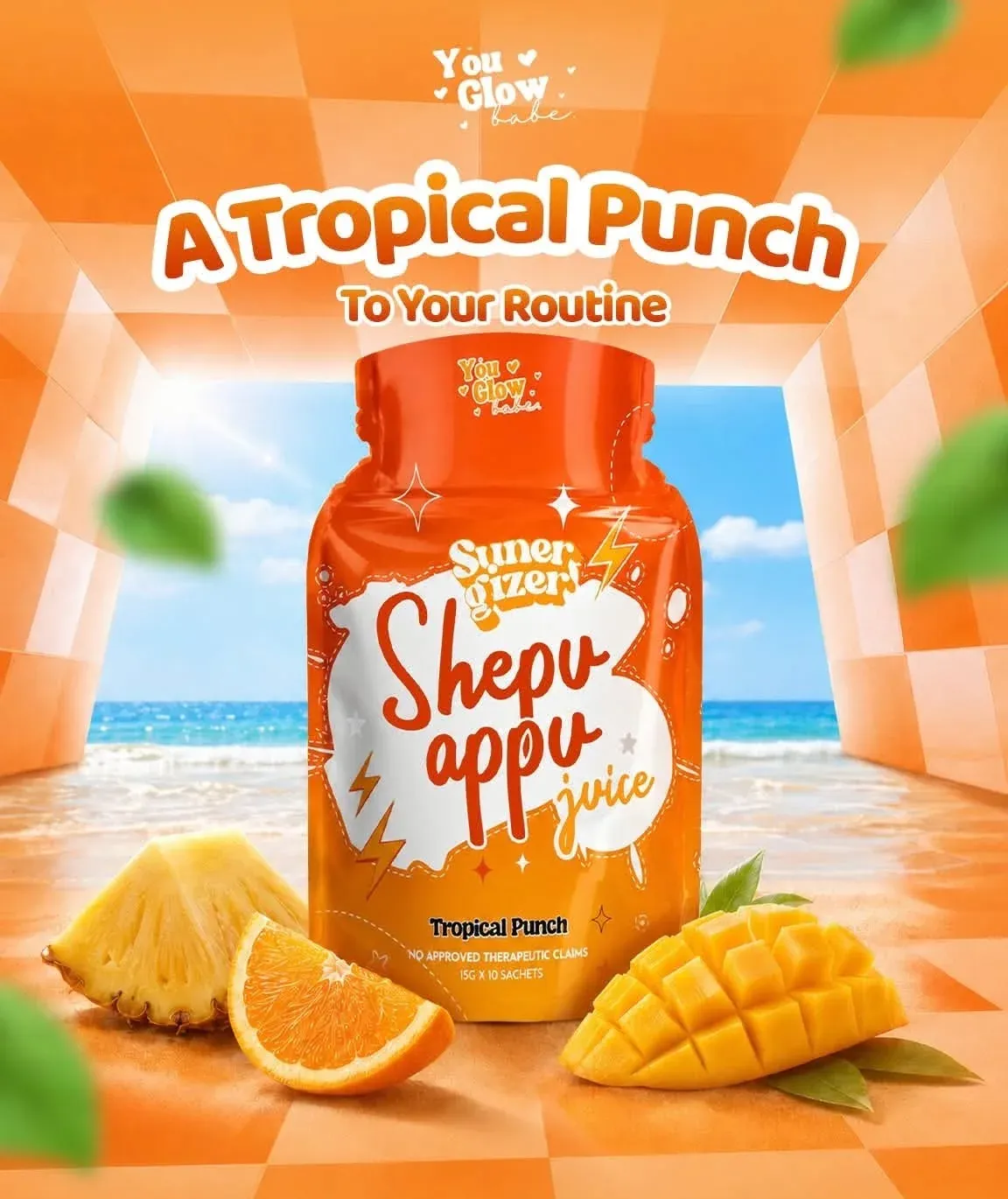 You Glow Babe Shepu Appu Juice Drink Super Gizer - 15g × 10 Sachets