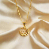 Unique Design Golden Stainless Steel Necklace with pendant - FJ4222