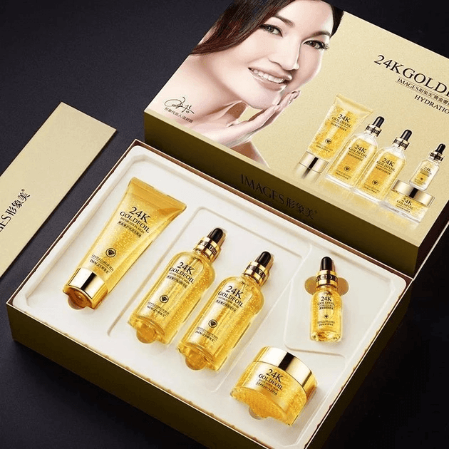 24k Gold Luxury Care Foil Hydration Skin Care 5Pcs Set - Pinoyhyper