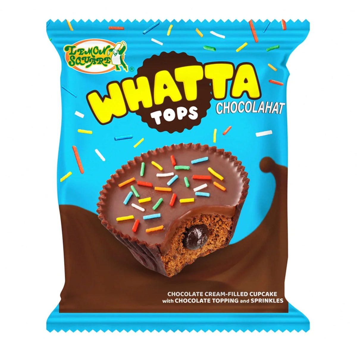 Lemon Square Whatta Tops Chocolahat Cupcake - 35 جرام × 10 قطع