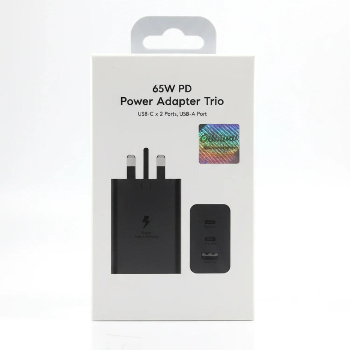 65w PD Power Adapter Charger 3in1 Type C 2 and USB Port