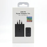 65w PD Power Adapter Charger 3in1 Type C 2 and USB Port