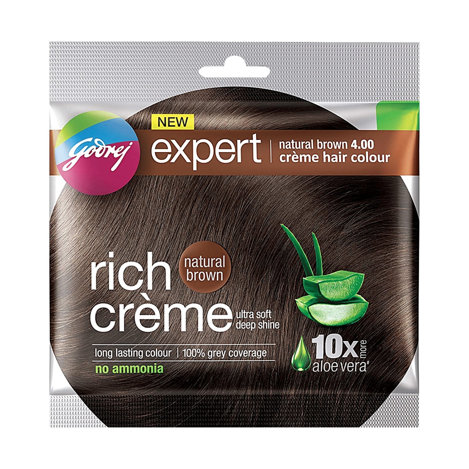 Godrej Expert Rich Creme Hair Color Natural Brown 4.00 - 20ml + 20ml