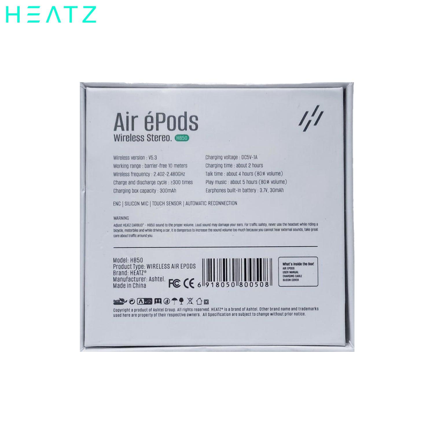 سماعات HEATZ اللاسلكية ستيريو Air ePods TWS- HB50