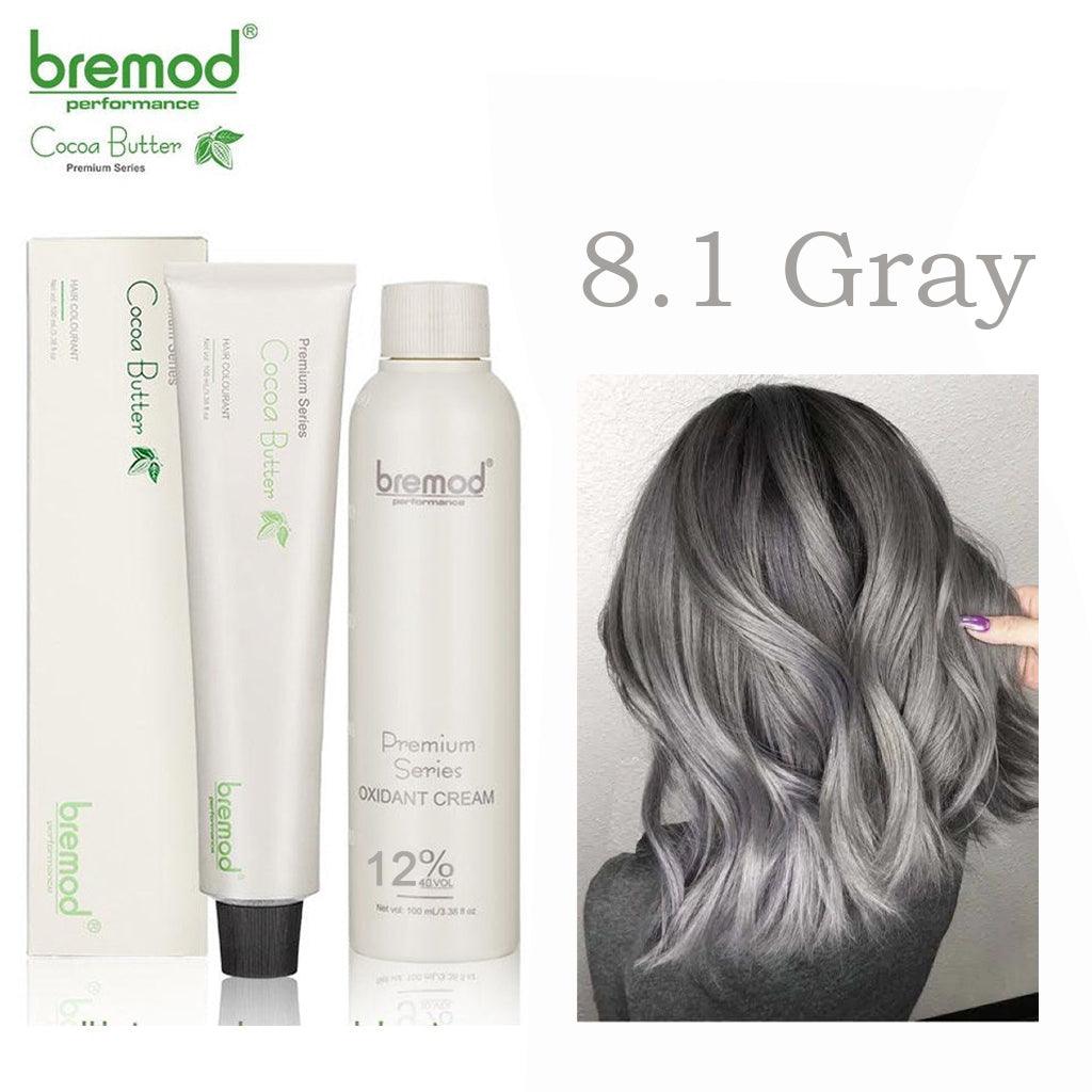 Bremod Performance 8.1 Gray Hair Color + Oxidant Cream 12% - 100ml+100ml