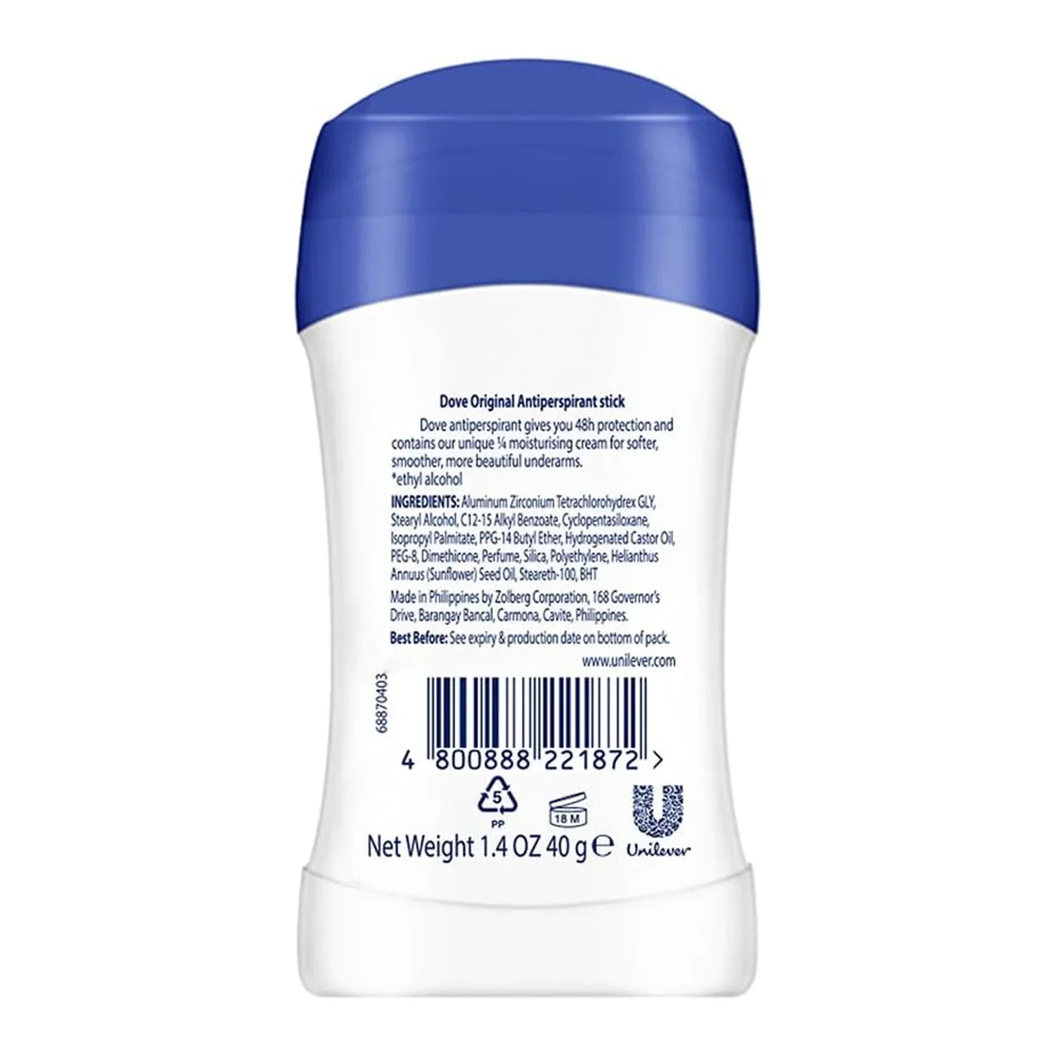 Dove Original 48H Anti-Perspirant Stick Deodorant - 40g