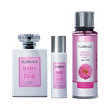 Florence Baby Powder Pink Parfume Body & Hair Mist - 3Pcs Set
