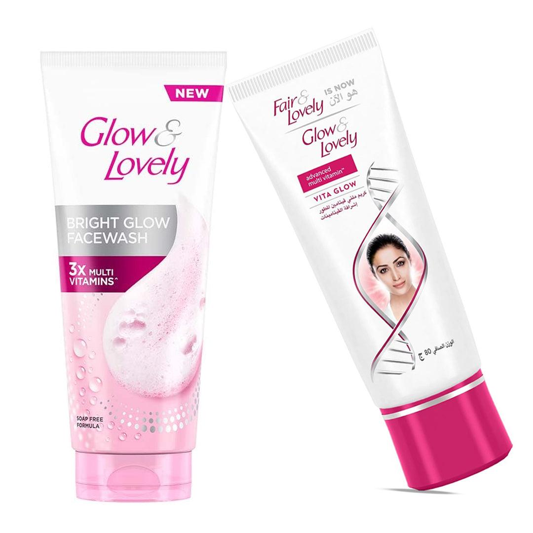 Glow & Lovely Multi Vitamins Face Cream & Face Wash - 80g+100g(Offer)