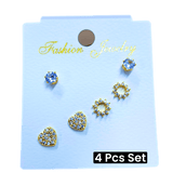 3 Set Stud Earrings for Women Round - Small Size - Pinoyhyper