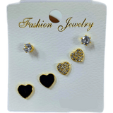 3 Set Stud Earrings for Women - Small Size - Pinoyhyper