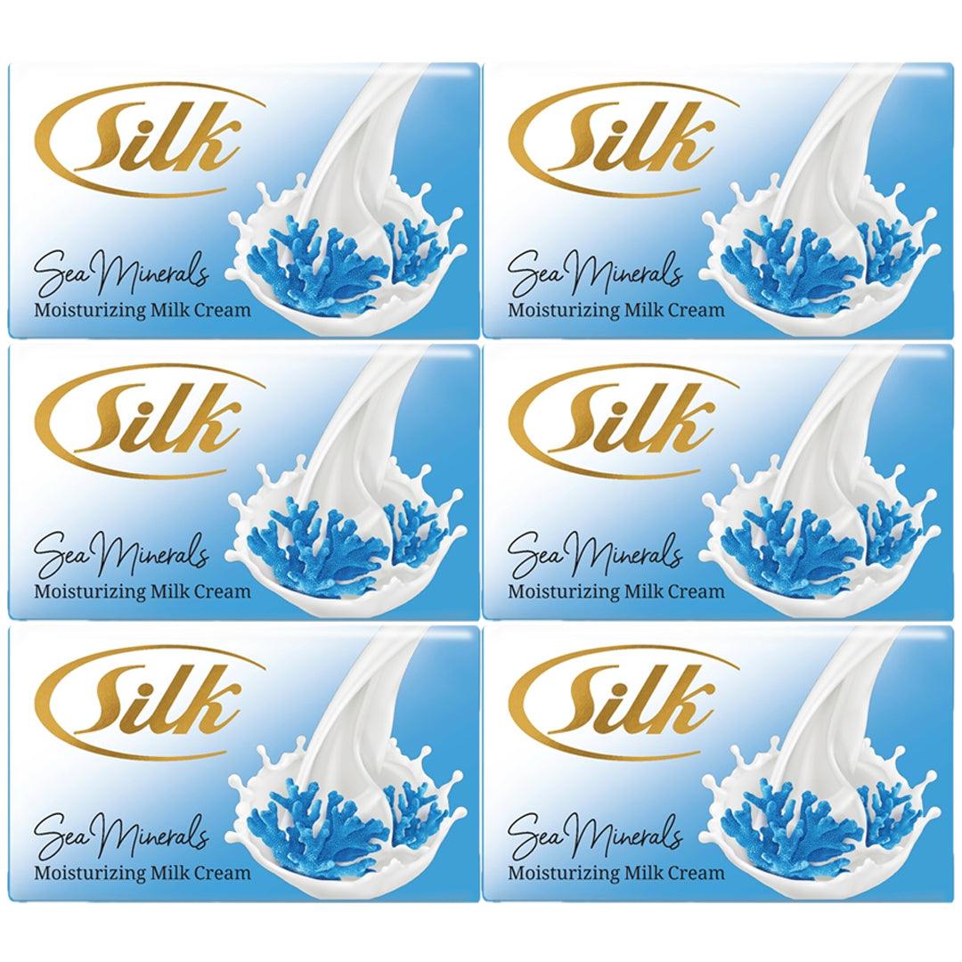 Silk Sea Minerals Moisturizing Milk Cream Soap - 120g x 6 Pcs