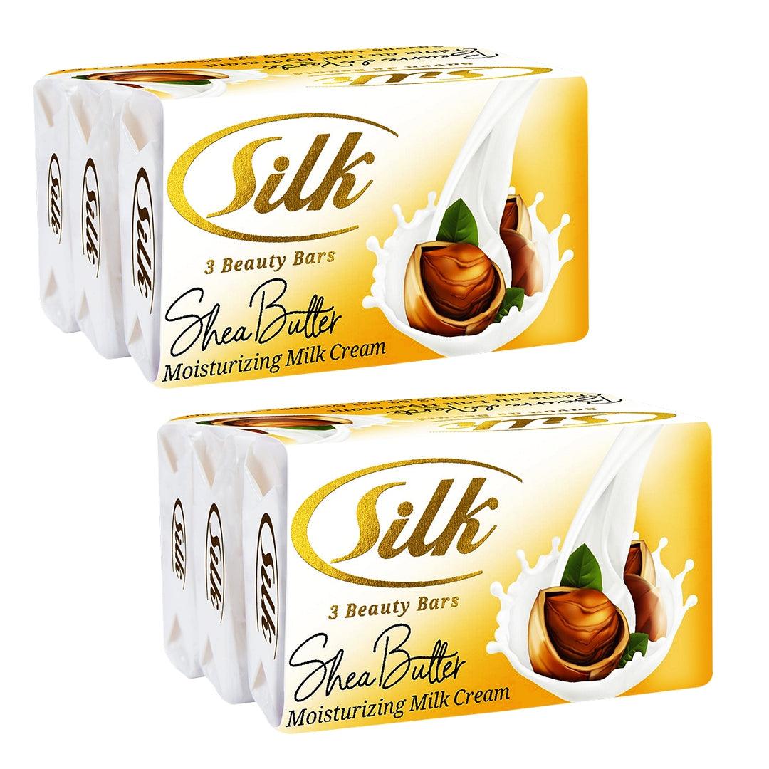 Silk Shea Butter Moisturizing Milk Cream Soap - 120g x 6 Pcs