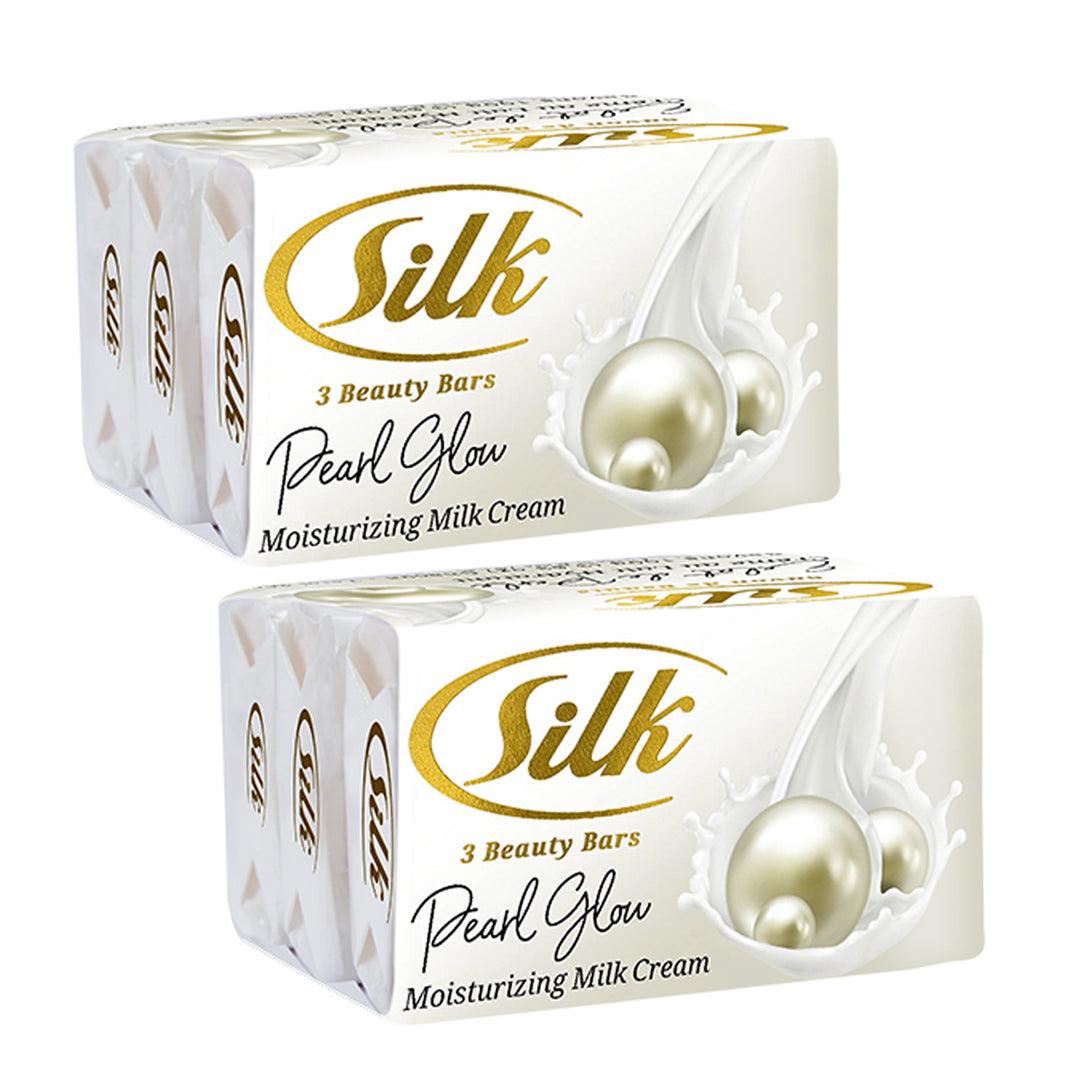 Silk Pearl Glow Moisturizing Milk Cream Soap - 120g x 6 Pcs