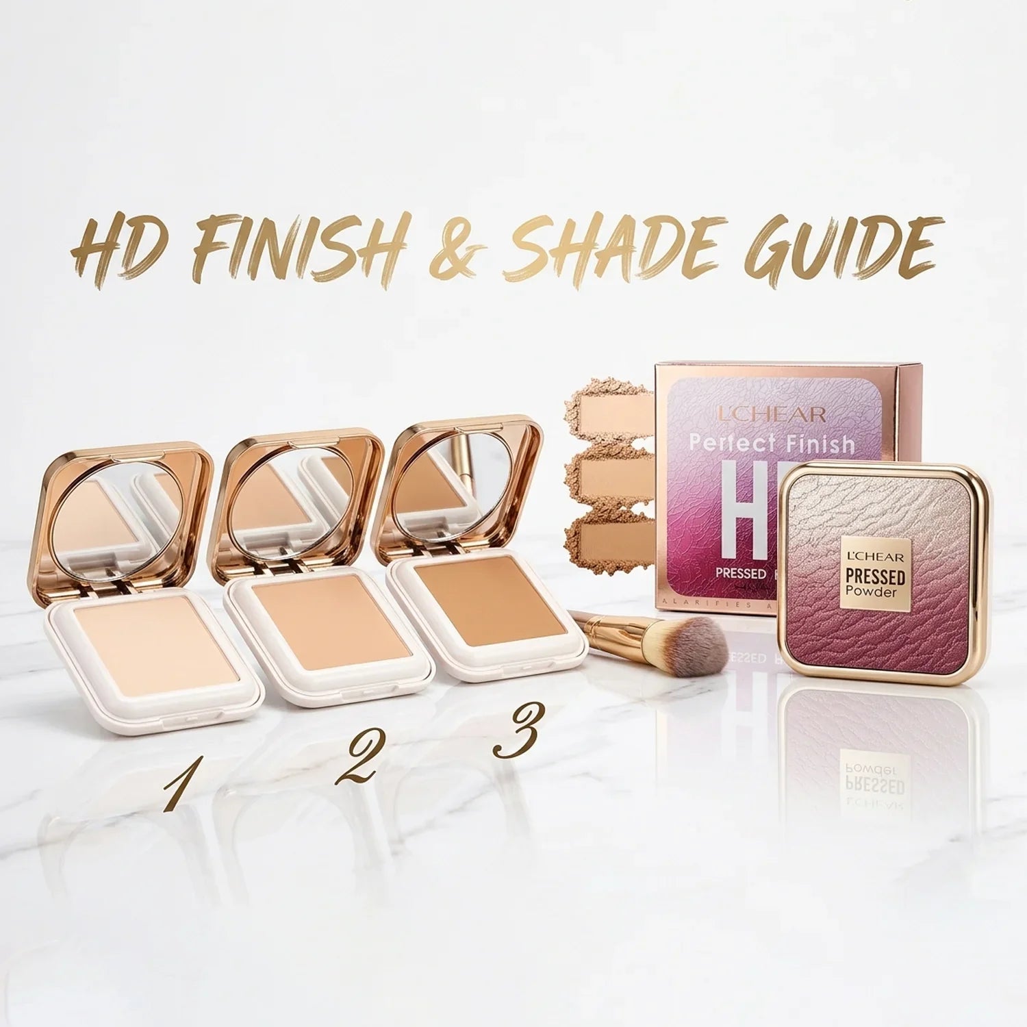 L'Chear Perfect Finish HD Pressed Powder – Moon Kuwait