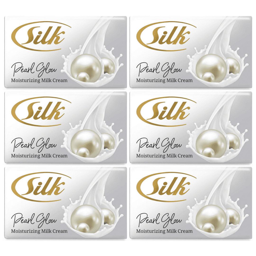 Silk Pearl Glow Moisturizing Milk Cream Soap - 120g x 6 Pcs