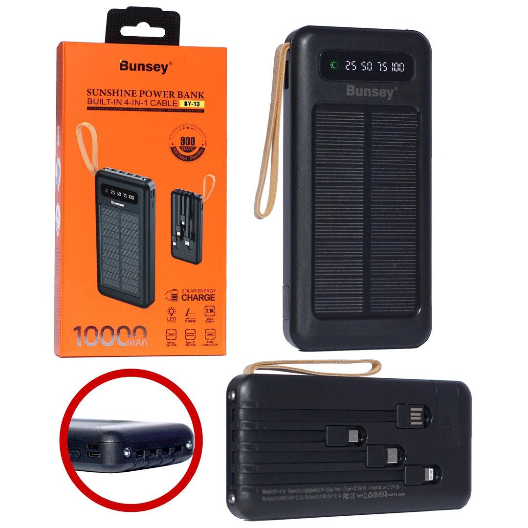 Bunsey Portable Fast Charging Solar Power Bank 10000mAh BY-13