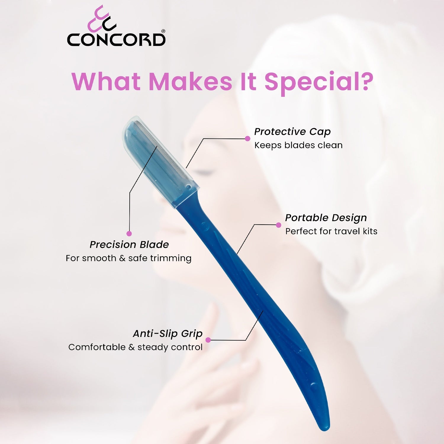 CONCORD Facial & Eyebrow Razors 3 Pack - CER01