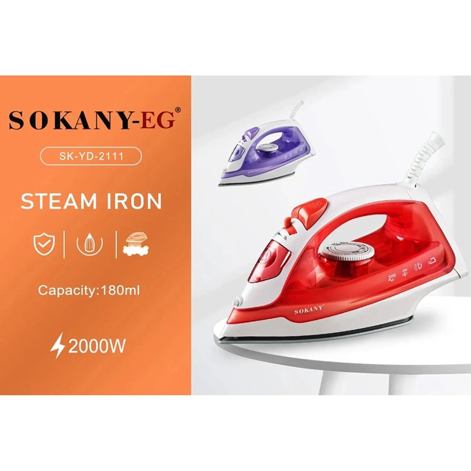 Sokany 2000W Steam Iron Box SK-YD-2111