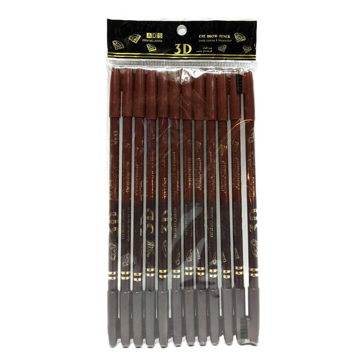 Long Lasting & Waterproof 3D Eye Brow Pencil 1.7g × 12 Pcs