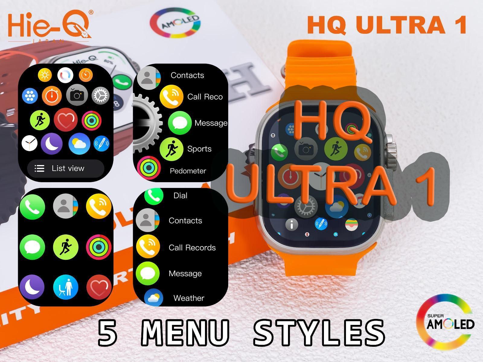 ساعة Hie-Q الذكية بشاشة Amoled مع حزامين - HQ U1