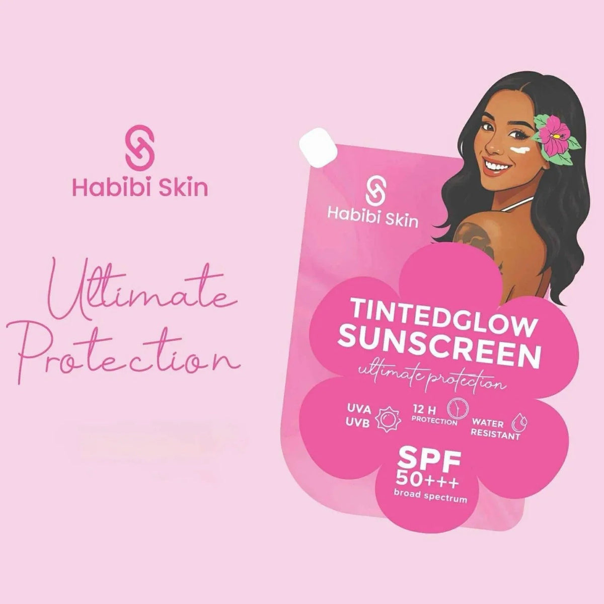 واقي الشمس الملون والمشرق مع عامل حماية SPF50 من حبيبي سكين - 50 جرام