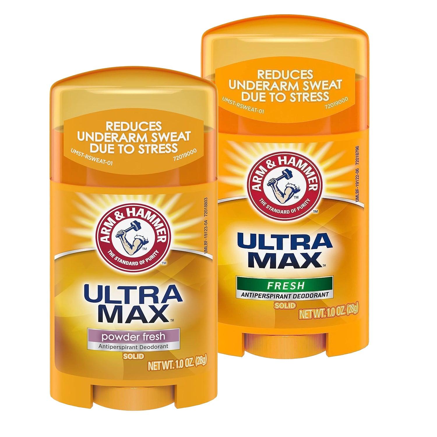 Arm & Hammer Ultra Max Fresh + Powder Fresh Deodorant - 28g × 2Pcs (Offer)