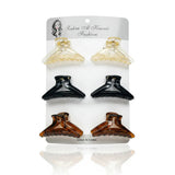 Unique Design Hair Claw Clips - 6 Pcs (C135)