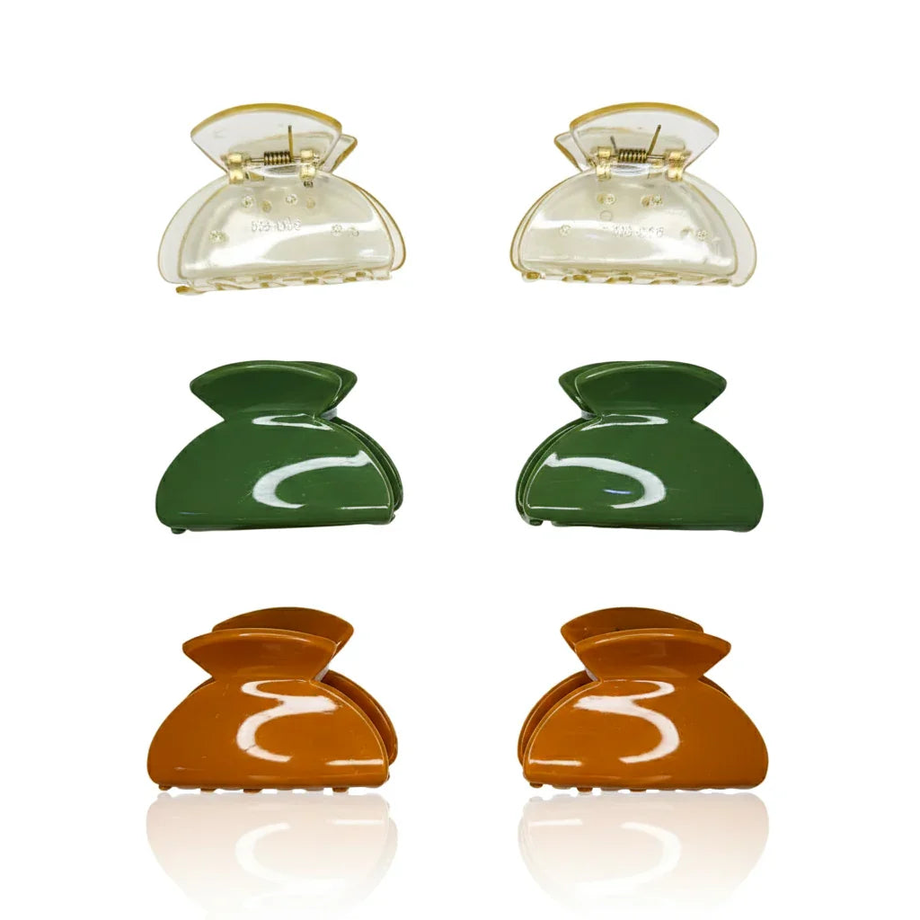 Unique Design Hair Claw Clips - 6 Pcs (C137)