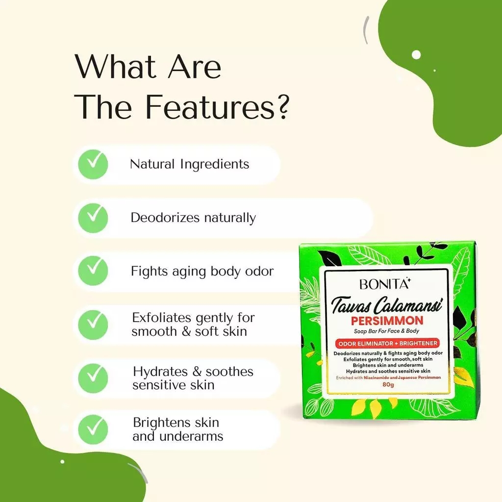 Bonita Tawas Calamansi Persimmon Soap - 80g