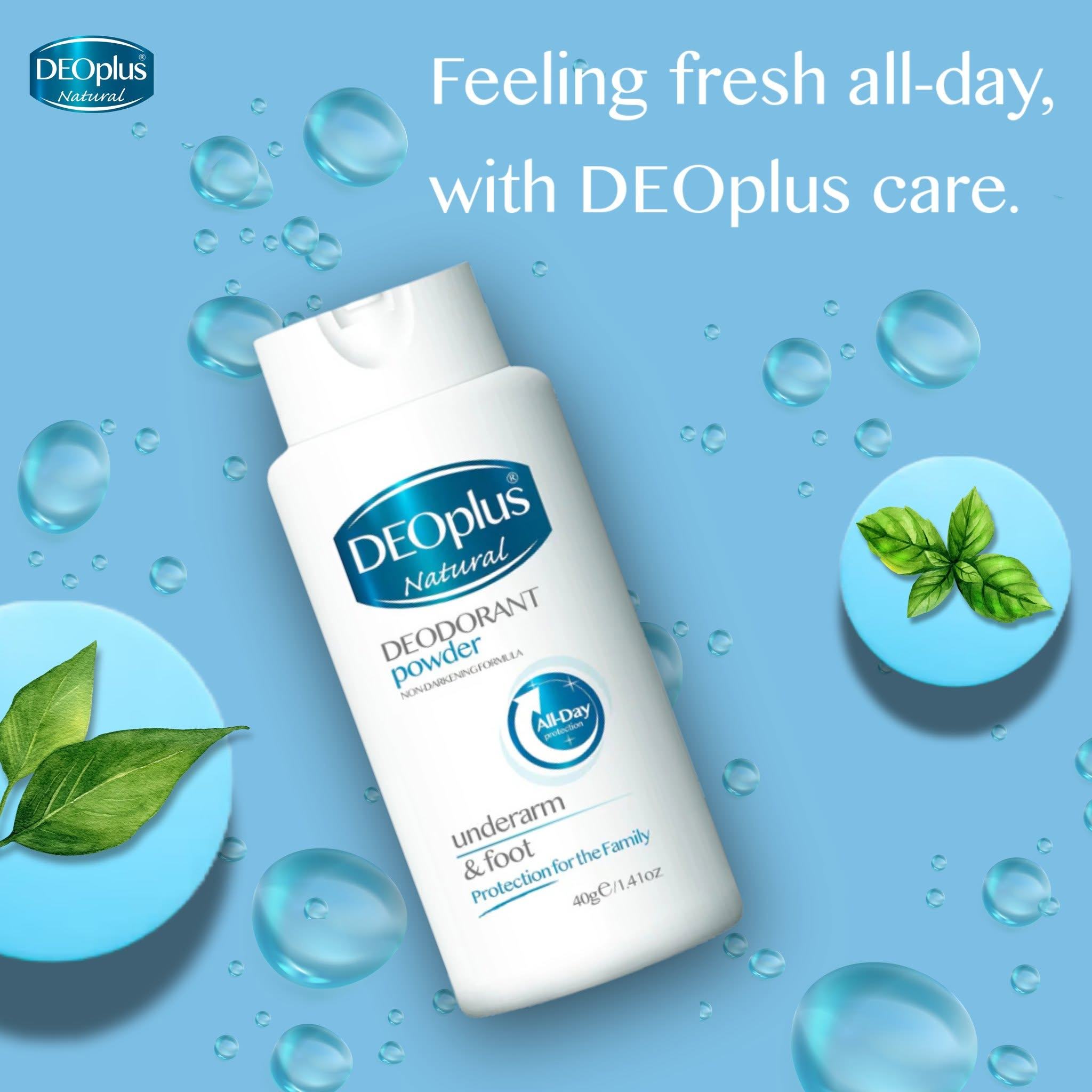 Deoplus Natural Tri-Active System Deodorant Powder - 40g