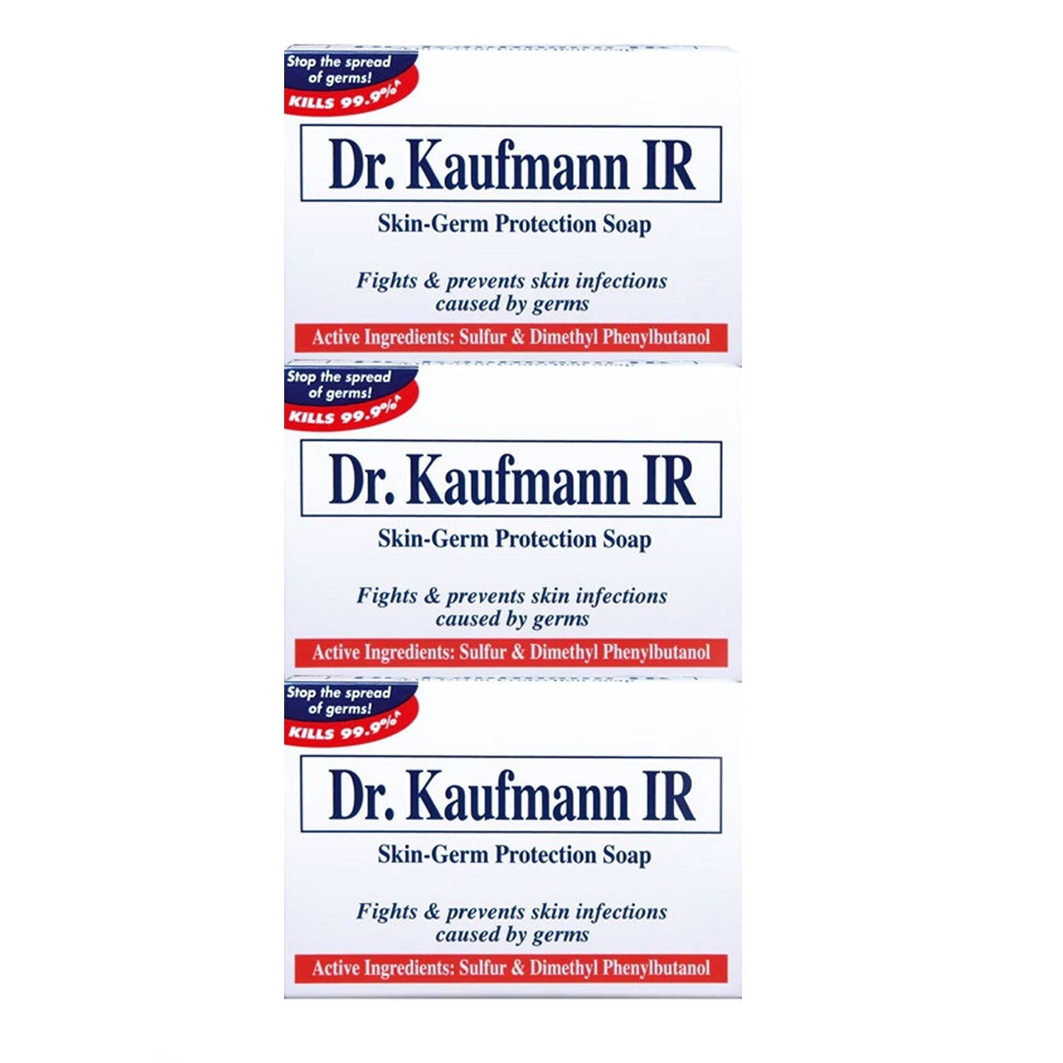 Dr. Kaufmann IR Skin-Germ Protection Sulfur Soap - 80g × 3 Pcs