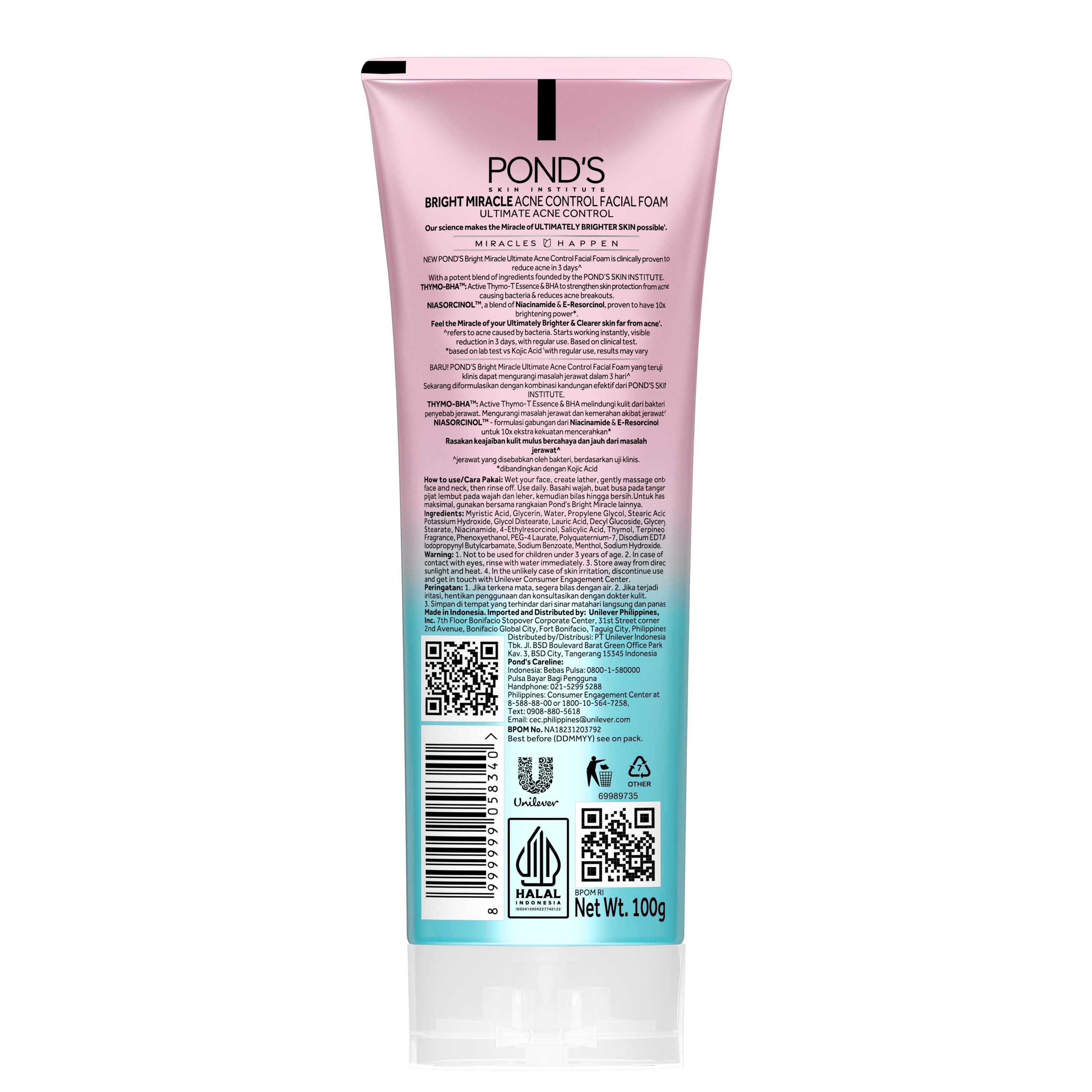 Ponds Ultimate Acne Control THYMO-BHA Facial Foam - 100g