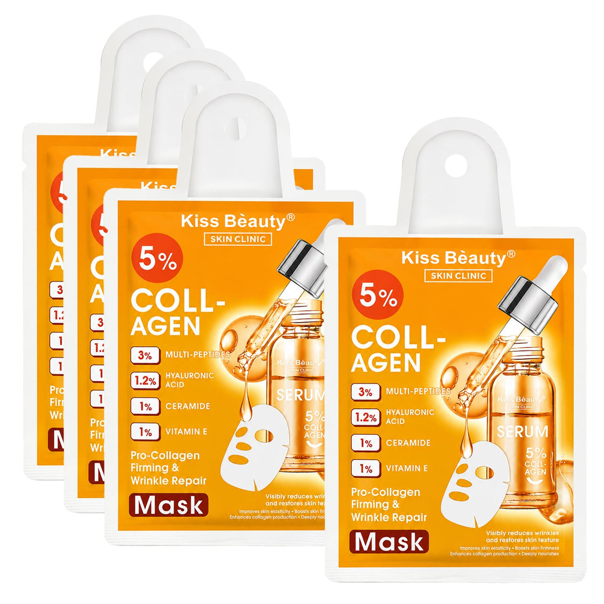 Kiss Beauty Pro-Collagen Firming & Wrinkle Repair Face Mask - 30ml (3+1) Offer